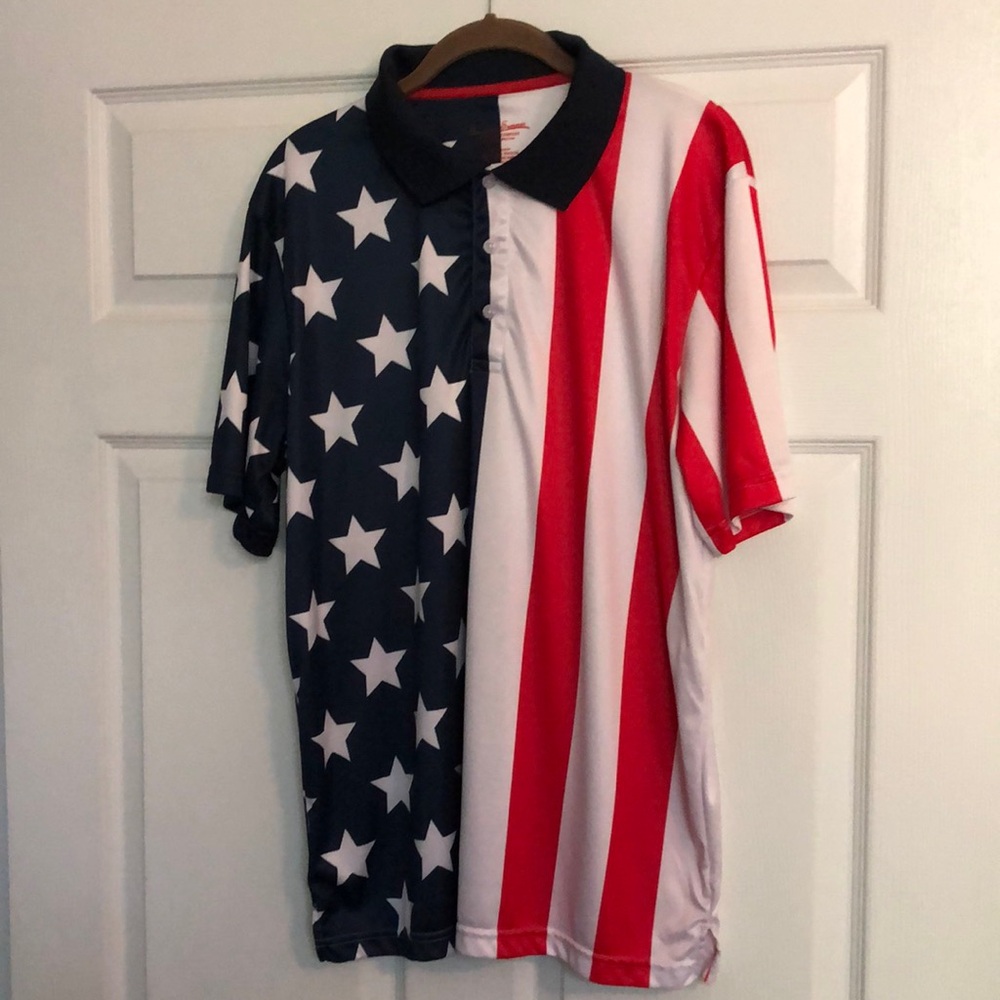 Patriotic Short Sleeve Polo 100% Polyester